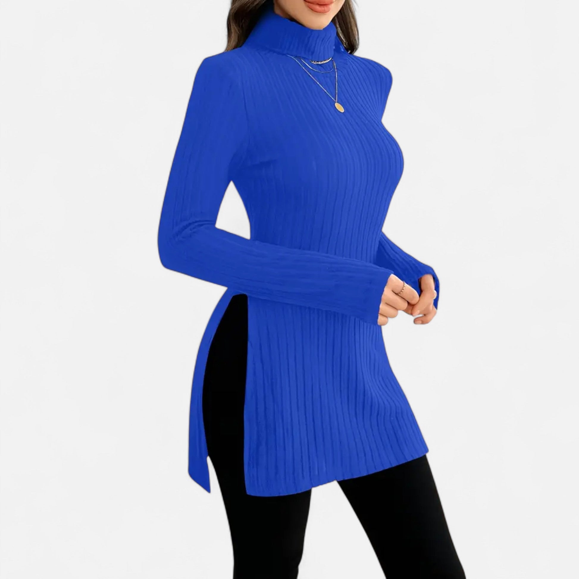 Dorevelle | Femmes Pull-Over en Maille Ribbée – Élégant Col Haut pour un Style Sophistiqué