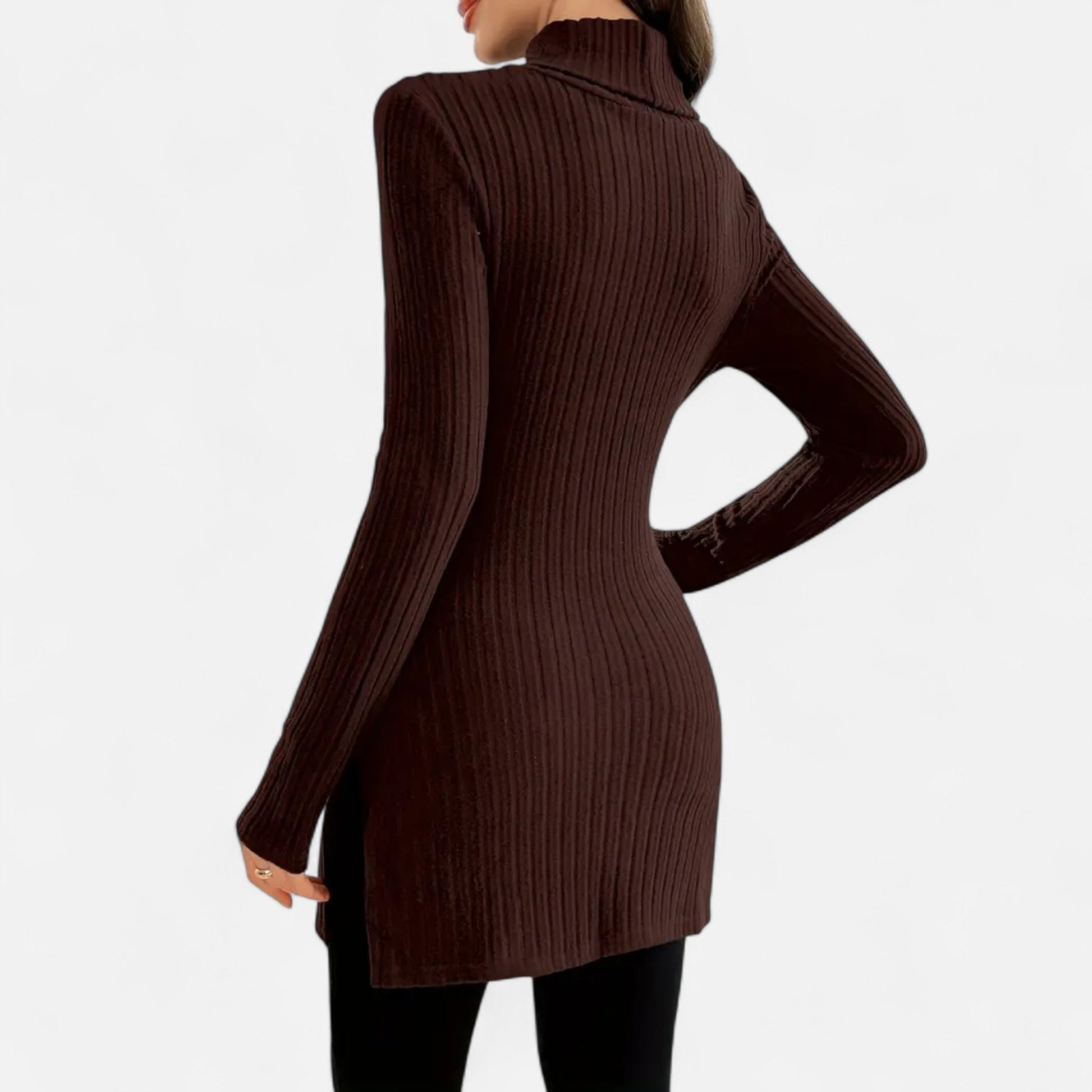 Dorevelle | Femmes Pull-Over en Maille Ribbée – Élégant Col Haut pour un Style Sophistiqué
