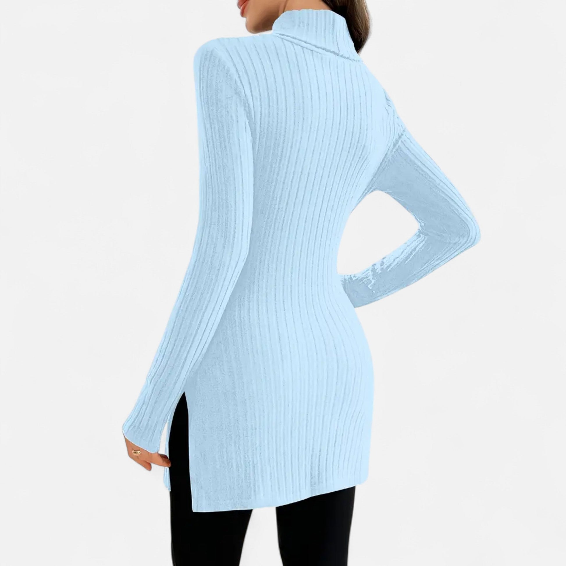 Dorevelle | Femmes Pull-Over en Maille Ribbée – Élégant Col Haut pour un Style Sophistiqué