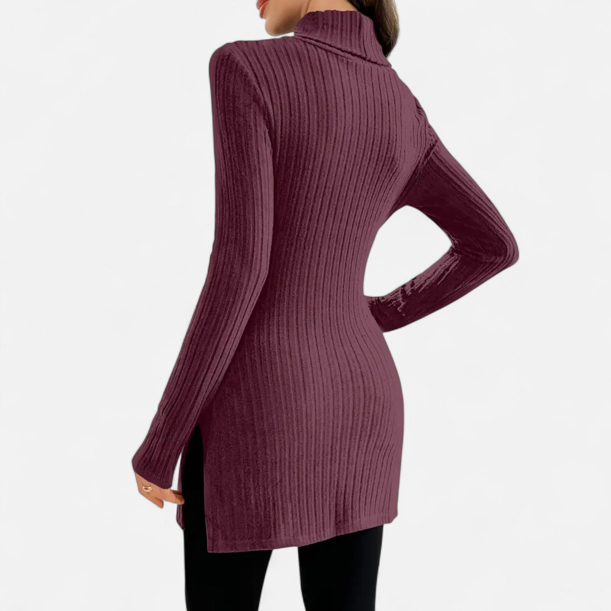 Dorevelle | Femmes Pull-Over en Maille Ribbée – Élégant Col Haut pour un Style Sophistiqué