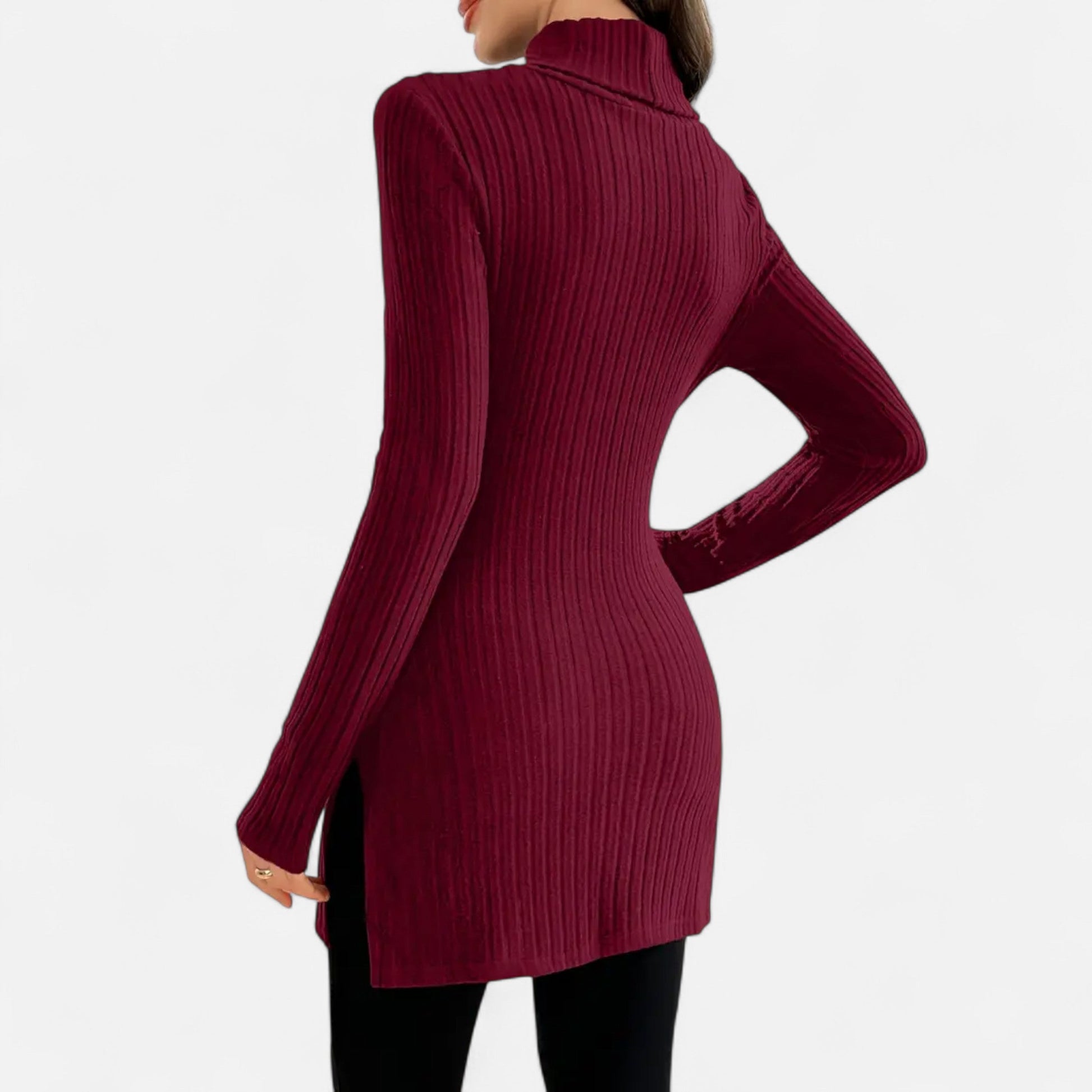 Dorevelle | Femmes Pull-Over en Maille Ribbée – Élégant Col Haut pour un Style Sophistiqué