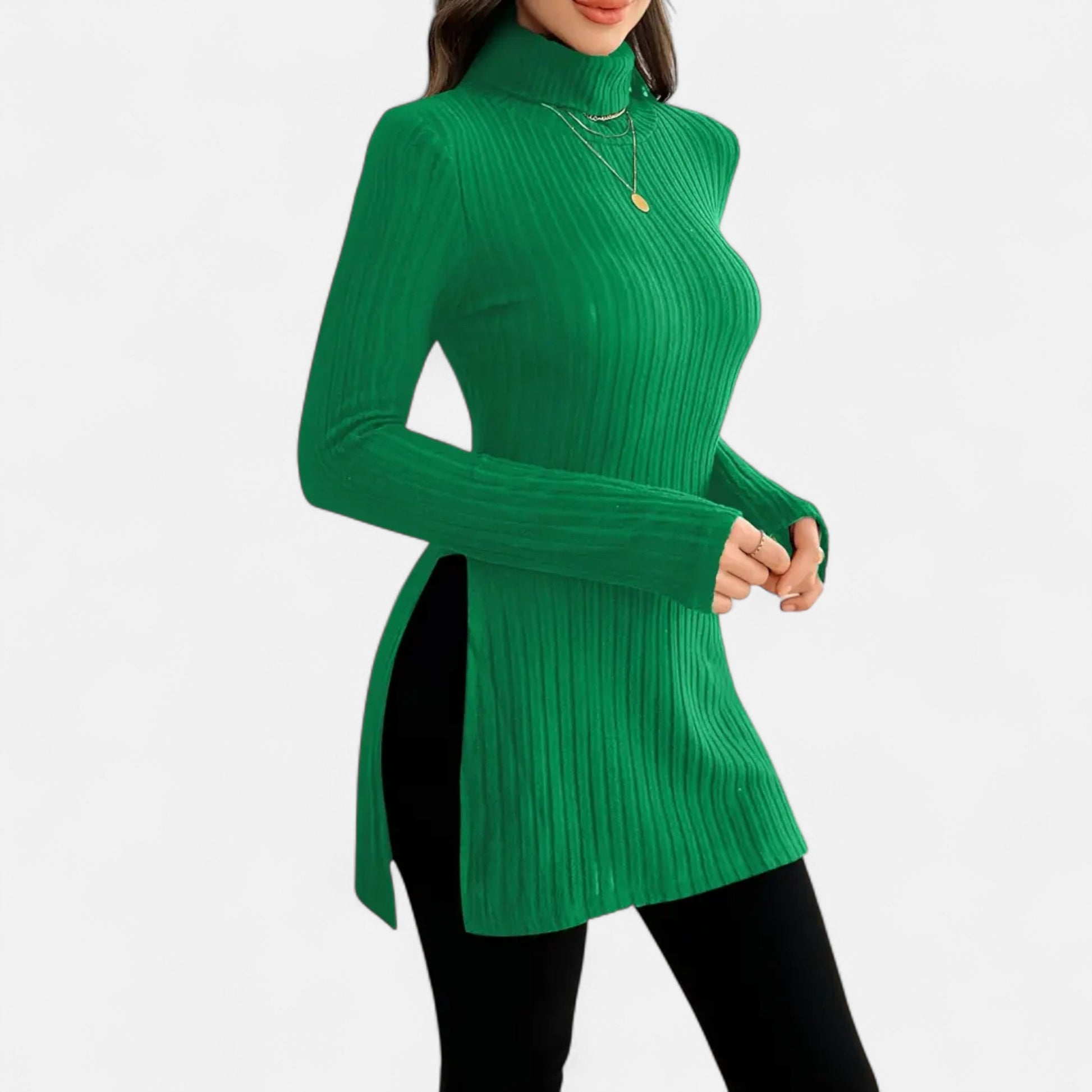 Dorevelle | Femmes Pull-Over en Maille Ribbée – Élégant Col Haut pour un Style Sophistiqué