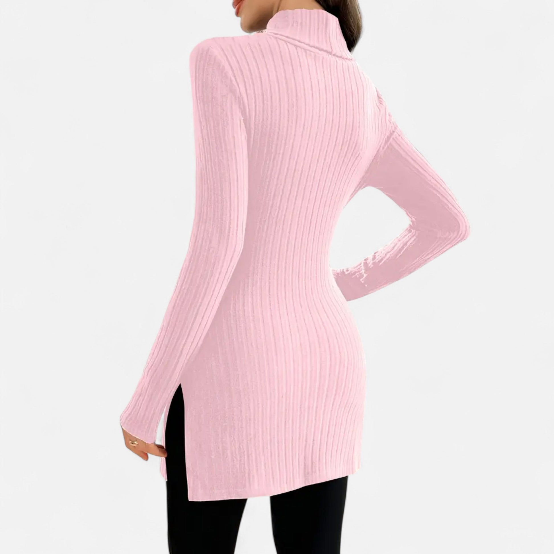 Dorevelle | Femmes Pull-Over en Maille Ribbée – Élégant Col Haut pour un Style Sophistiqué