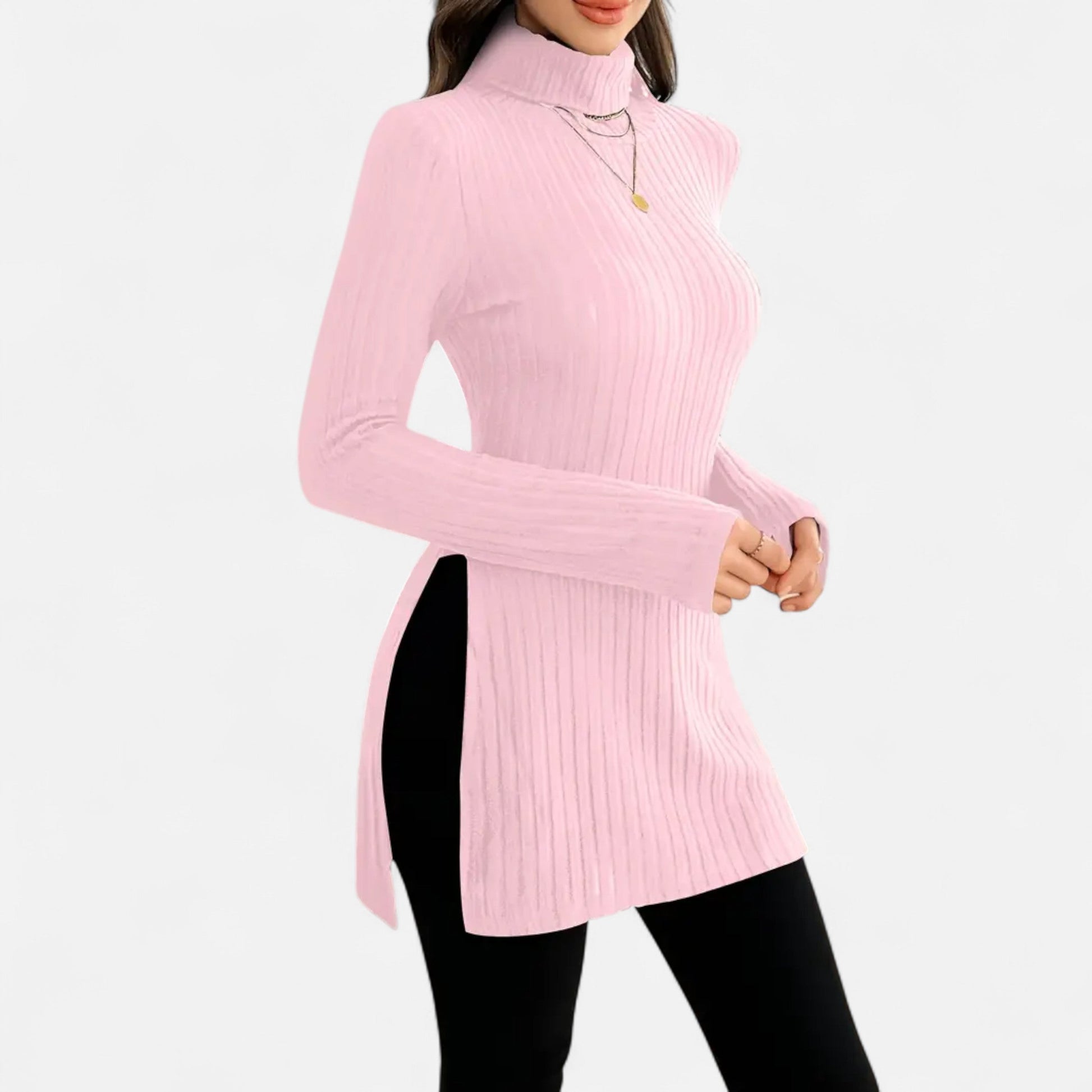 Dorevelle | Femmes Pull-Over en Maille Ribbée – Élégant Col Haut pour un Style Sophistiqué