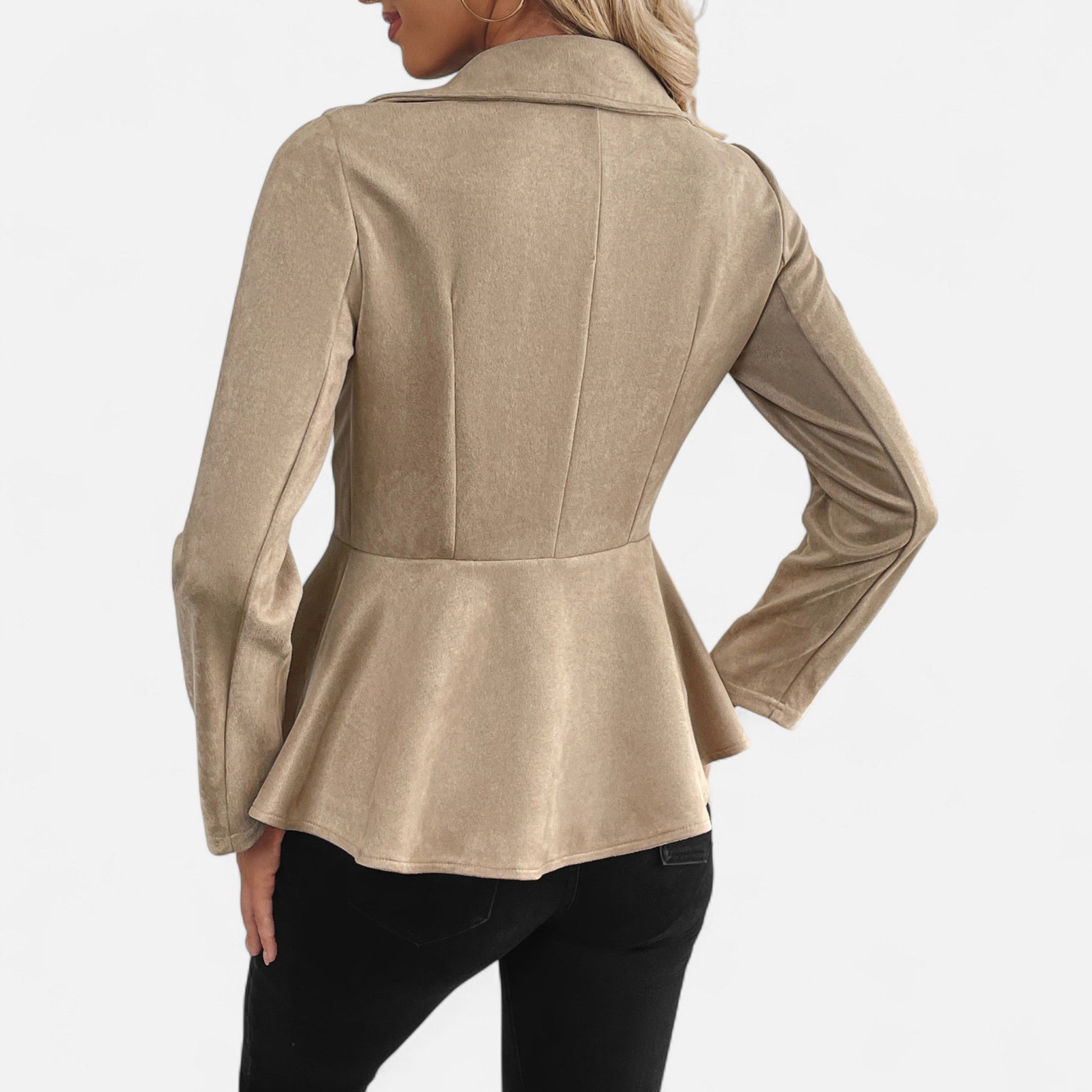 Dorevelle Damen Samtlederjacke – Eleganter Büroklassiker für einen stilvollen Look