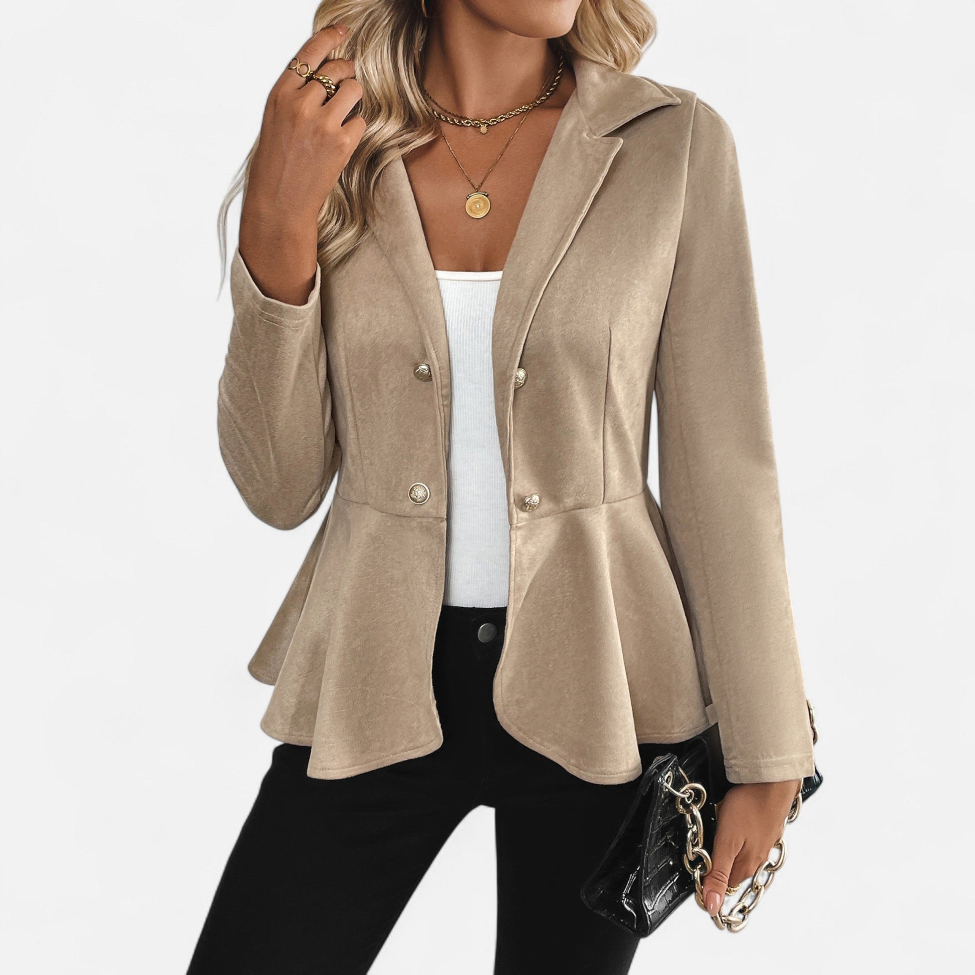Dorevelle Damen Samtlederjacke – Eleganter Büroklassiker für einen stilvollen Look