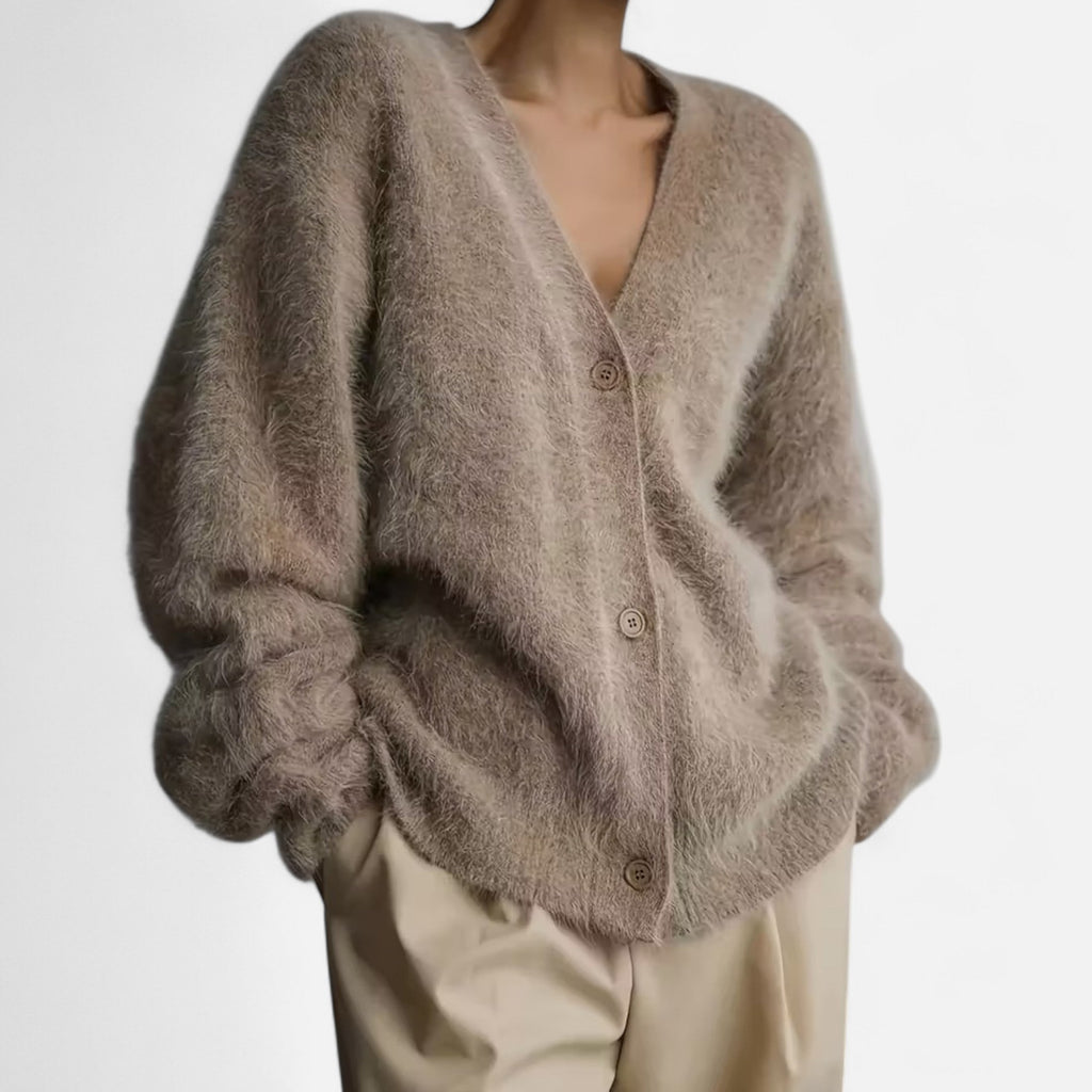 Dorevelle Women's Cozy V-Neck Cardigan for Effortless Style