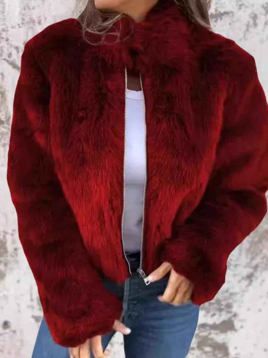 Kaylen | Stylish Elegant Fur Coat with Practical Zipper