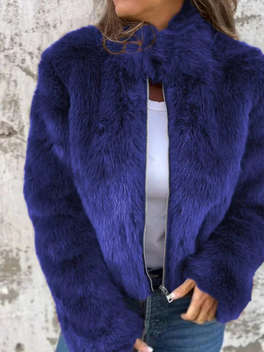 Kaylen | Stylish Elegant Fur Coat with Practical Zipper