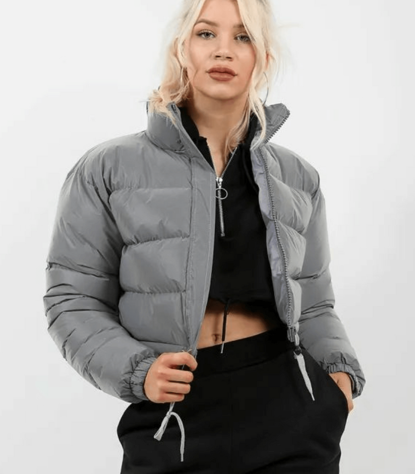 Stylish Short Puffer Jacket with Drawstring – Perfect for Wearing