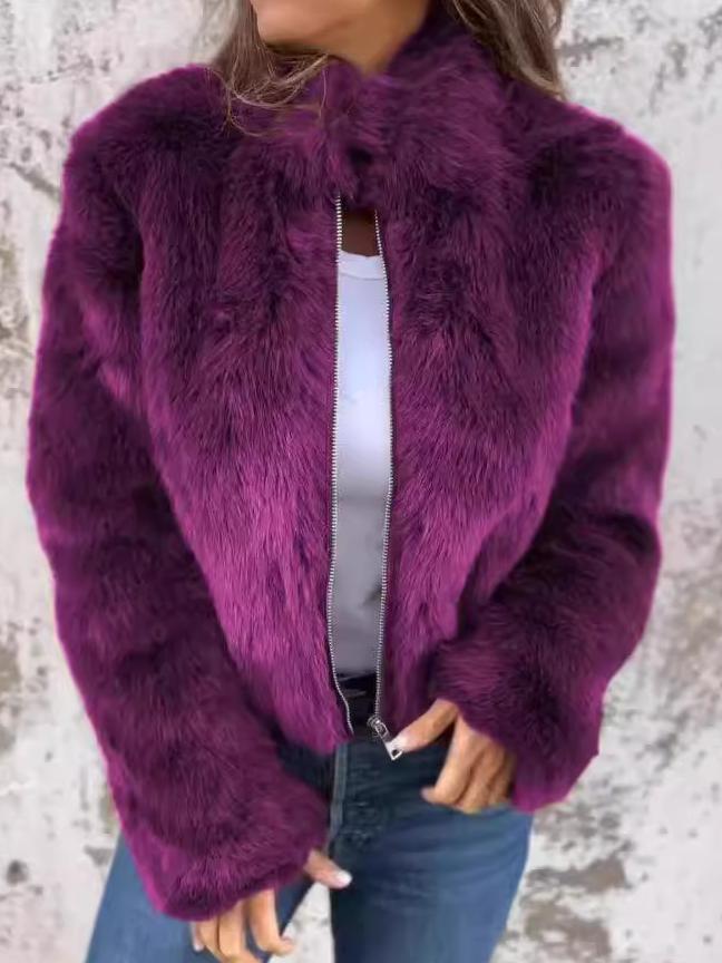 Kaylen | Stylish Elegant Fur Coat with Practical Zipper
