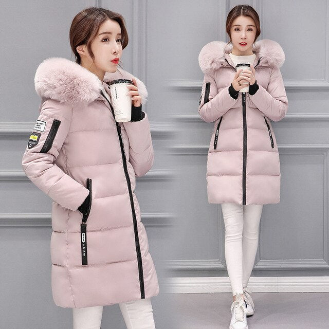 Clus – Elegant Women's Winter Coat with Removable Fur Collar for Stylish Warmth