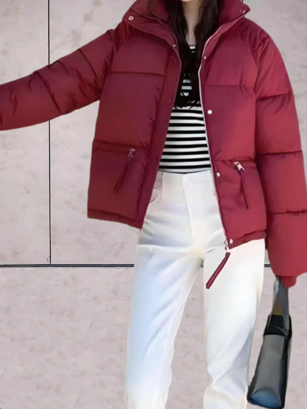 Dana – stylish parkas jacket with stand-up collar and practical double closure