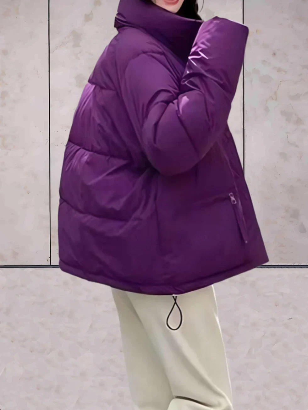 Dana – stylish parkas jacket with stand-up collar and practical double closure